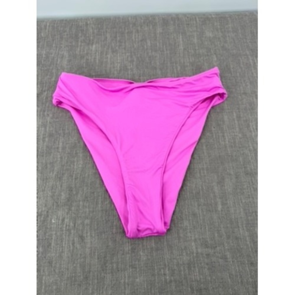 SKIMS Recycled Swim Mid Waist Bikini Bottom Neon Orchid Pink Size M Medium NWT